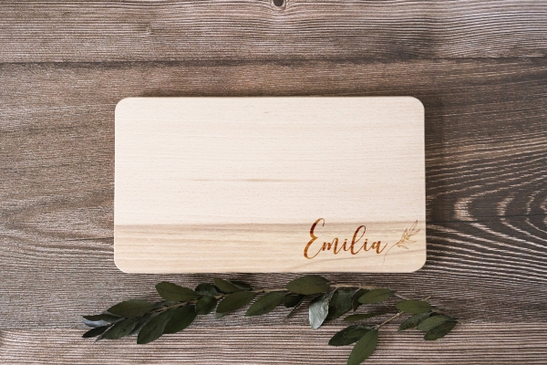 Schneidebrett / Frühstücksbrett Floral -personalisiert-